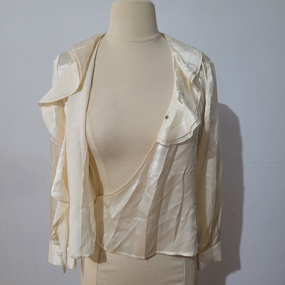 100% silk wrap poets blouse - Picture 5 of 6